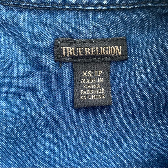 True Religion denim button front long sleeve shirt - Picture 11 of 11